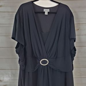 Catherines Black Faux Wrap Top